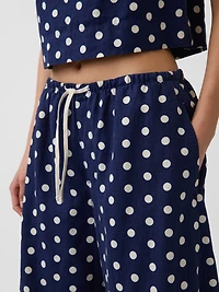 Linen-Blend Relaxed Easy Culotte Pants