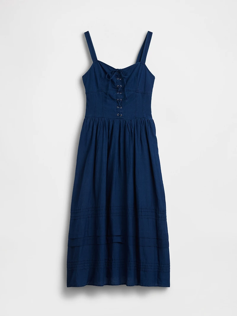 Lace-Up Corset Maxi Dress