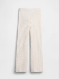 CashSoft Relaxed Cable-Knit Sweater Pants