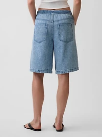 11" Mid Rise UltraSoft Easy Stripe Longline Denim Shorts