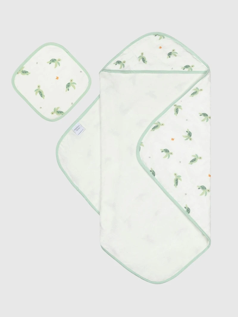 Bamboo Little Turtle Hooded Towel Set