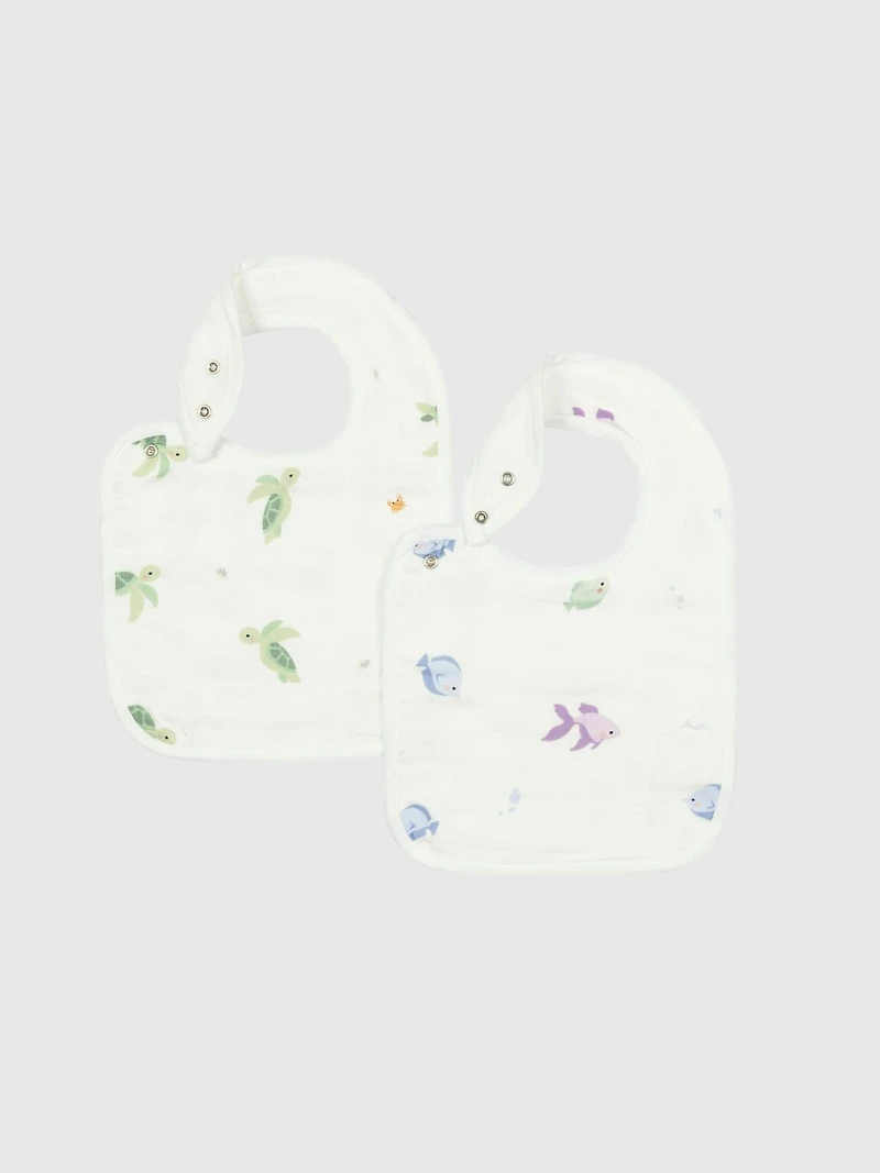 Bamboo Little Turtle Bib Set