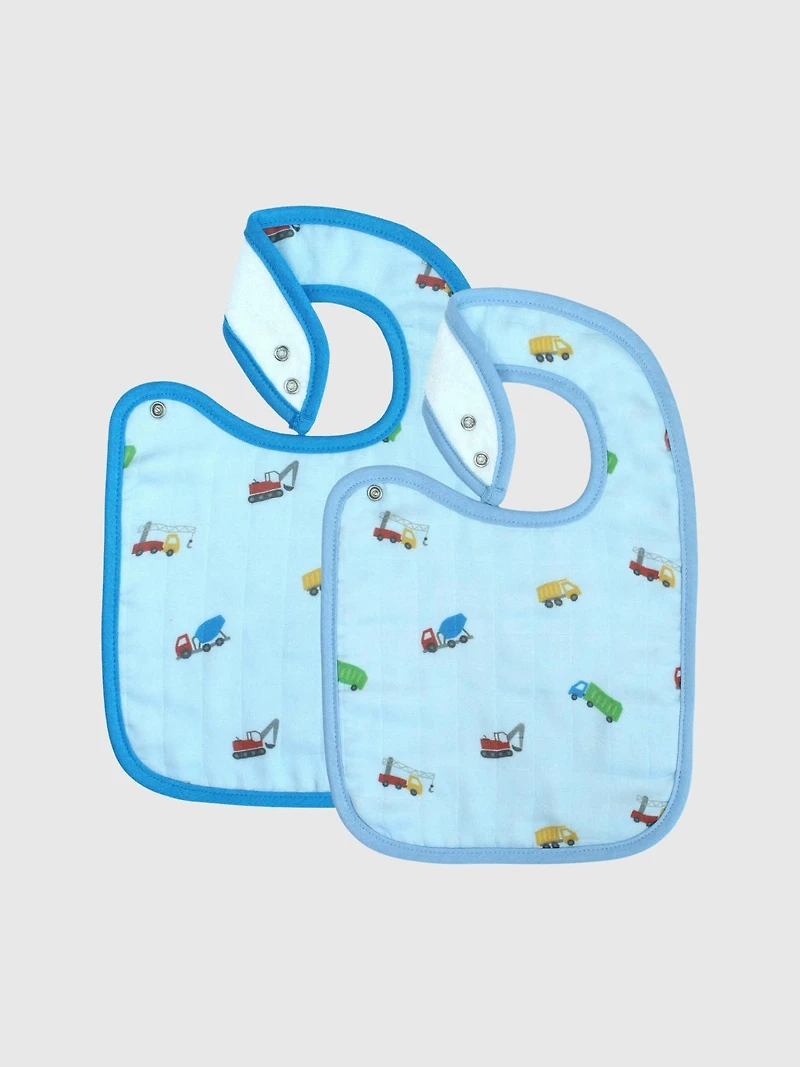 Bamboo Little Trucks Bib Set
