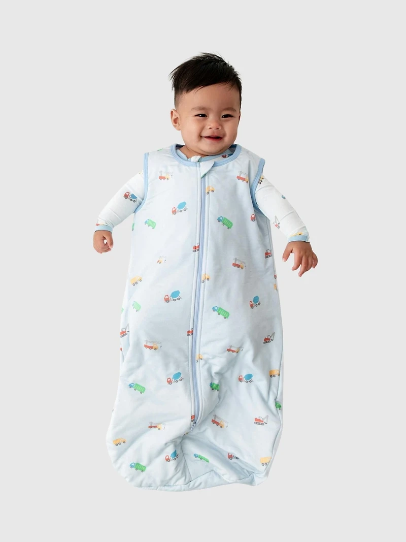 Bamboo LittleTrucks Sleep Sack 0 to 12 months