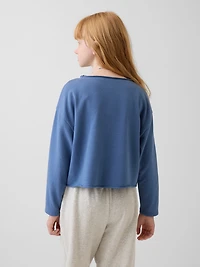 Kids French Terry Wide-Neck Logo Sweatshirt