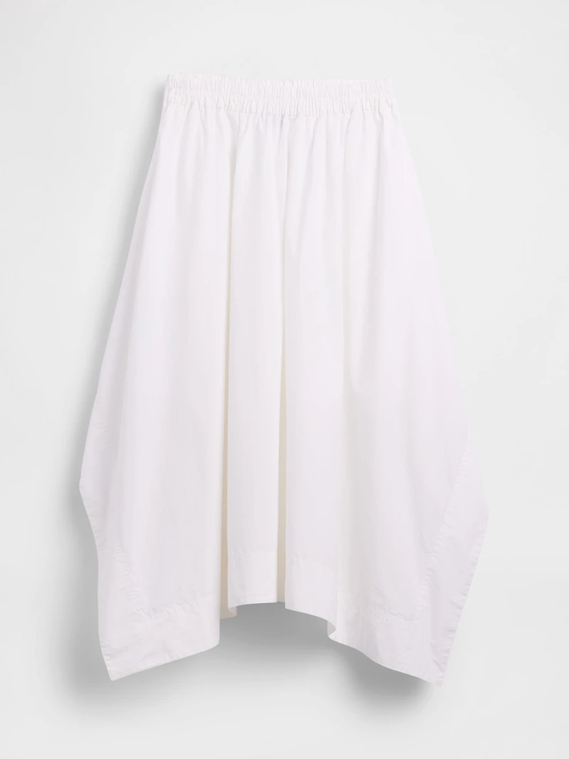 Poplin Handkerchief Midi Skirt