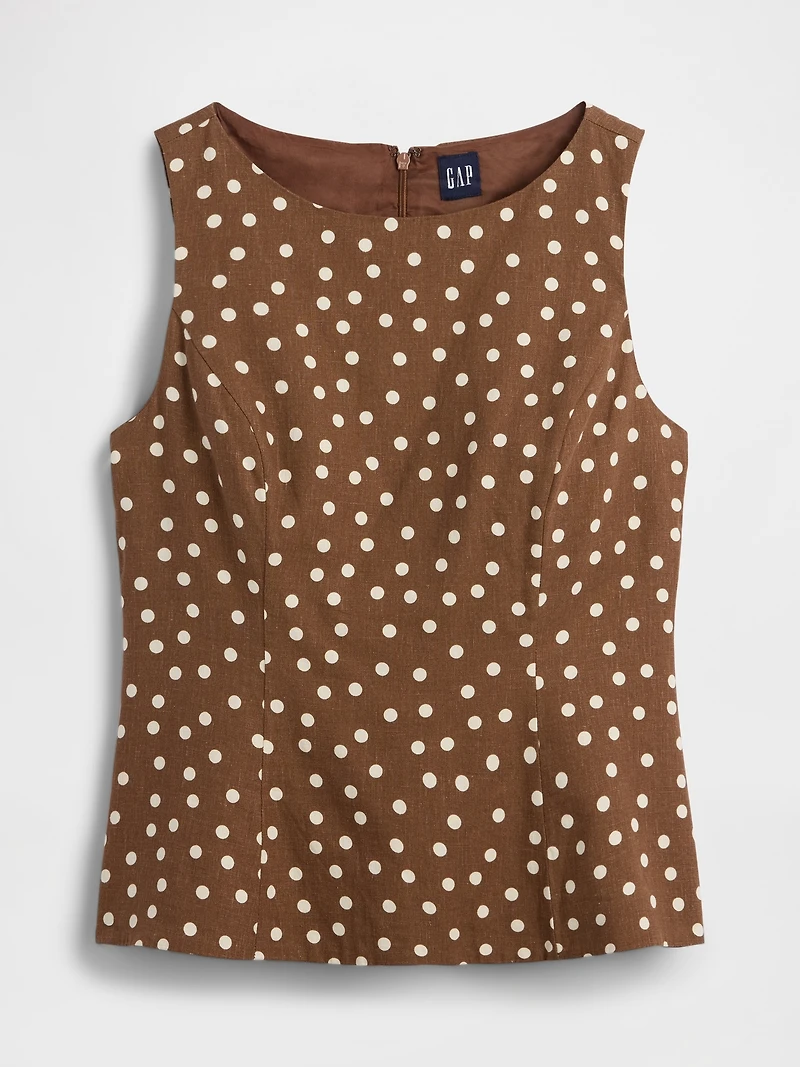 Linen-Blend Boatneck Top