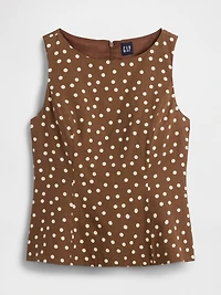 Linen-Blend Boatneck Top