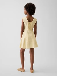 Kids Linen-Cotton Scoop Neck Dress