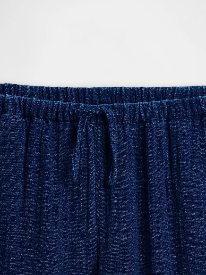 Kids Cotton Gauze Relaxed Wide-Leg Pants