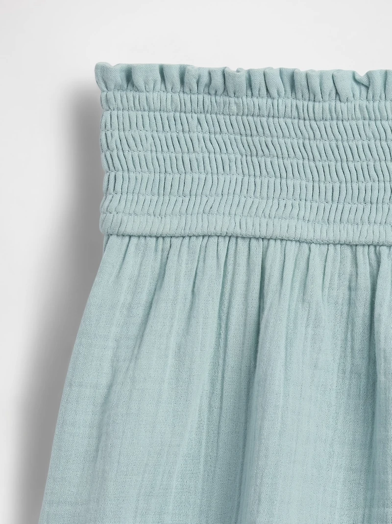 Kids Cotton Gauze Butterfly-Hem Shorts