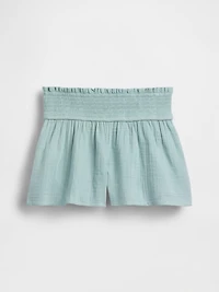 Kids Cotton Gauze Butterfly-Hem Shorts