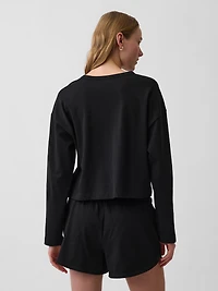 Knit Oversized Crop T-Shirt