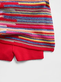 100% Cotton Stripe Mini Sweater Skort