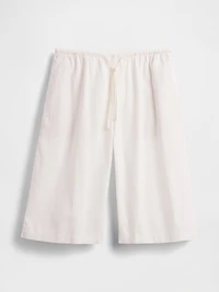 Linen-Blend Relaxed Easy Culotte Pants