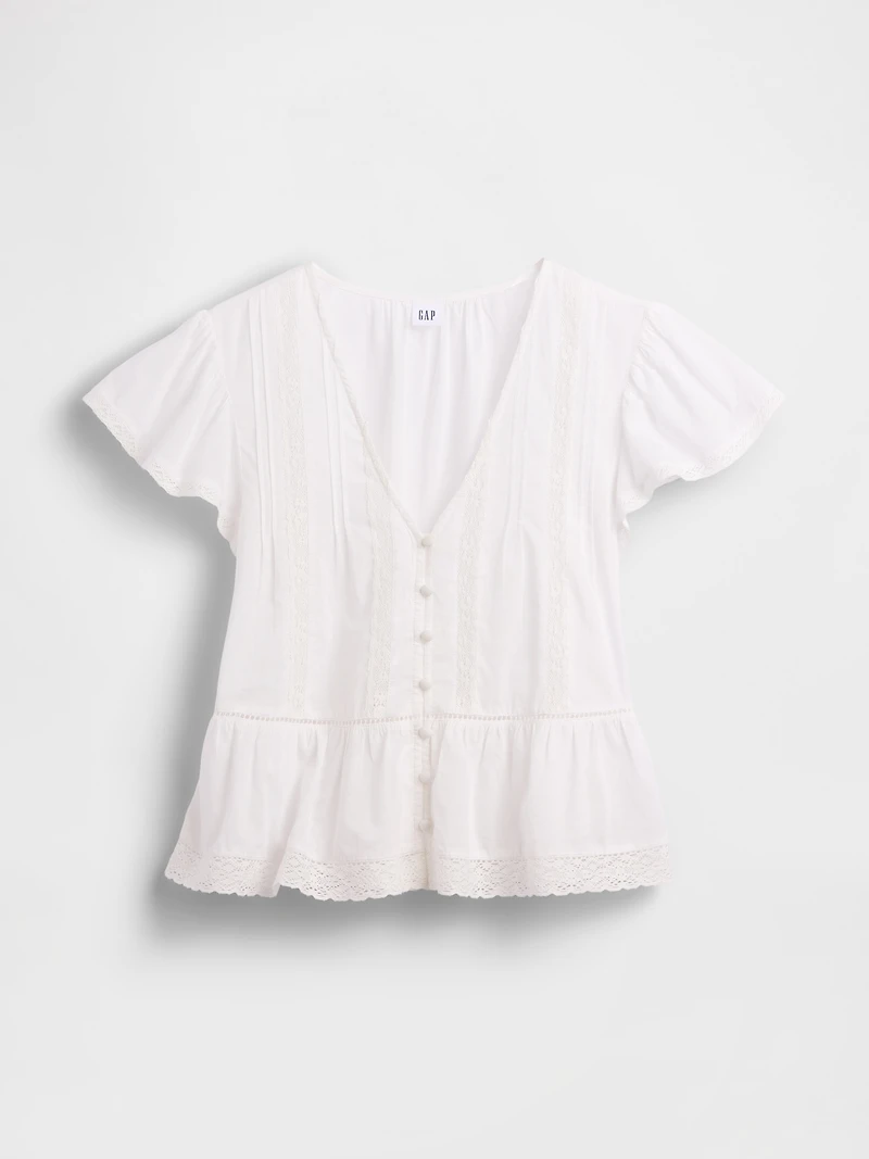 Lace Voile Peplum Crop Top