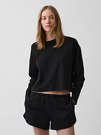 Knit Oversized Crop T-Shirt