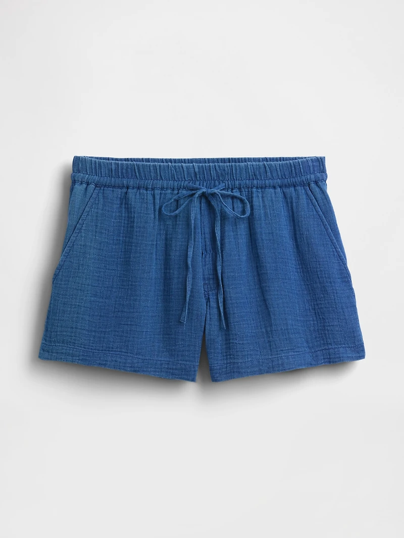 Cotton Gauze Denim Easy Shorts