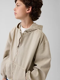 Kids Denim Relaxed Hooded Jacket