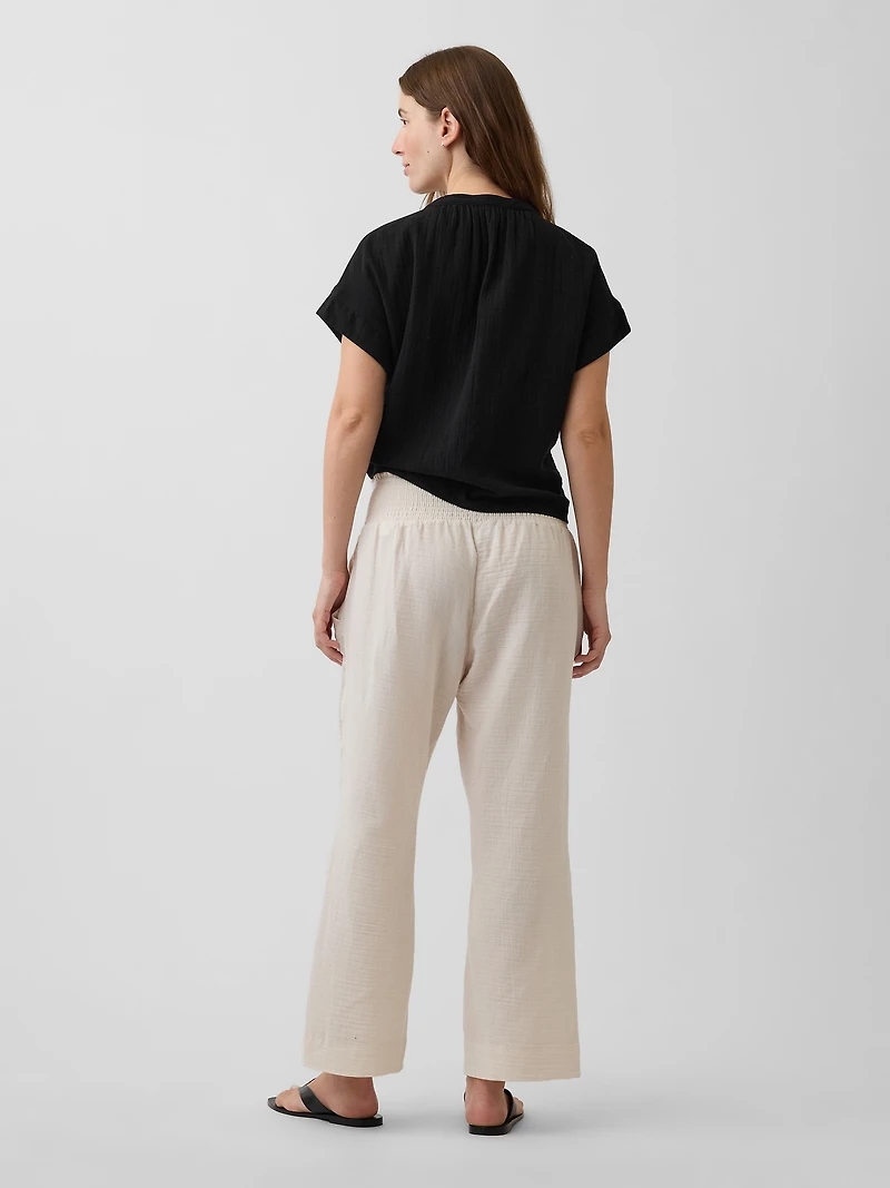 Maternity Cotton Gauze Full Panel Pants