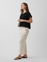 Maternity Cotton Gauze Full Panel Pants