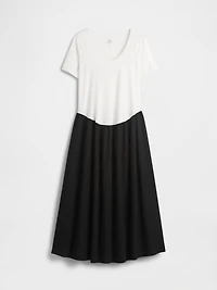 Maternity Mixed Media Drop-Waist Dress