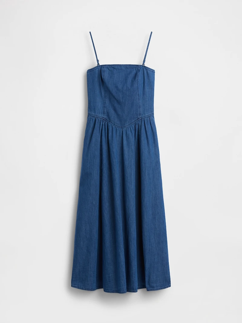 Strapless Denim Maxi Dress