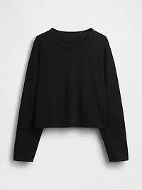 Knit Oversized Crop T-Shirt