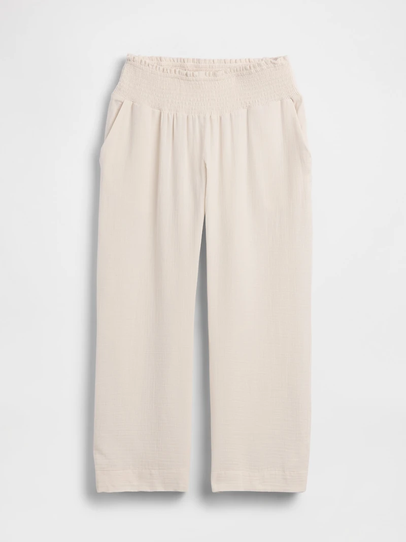 Maternity Cotton Gauze Full Panel Pants