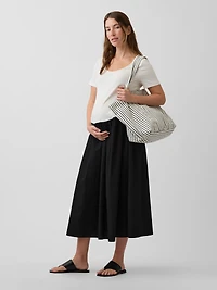 Maternity Mixed Media Drop-Waist Dress