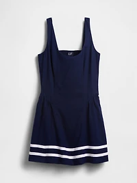Linen-Blend Drop-Waist Mini Dress