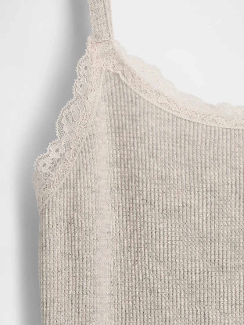 Kids Waffle Lace-Trim Cami