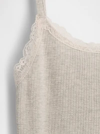 Kids Waffle Lace-Trim Cami