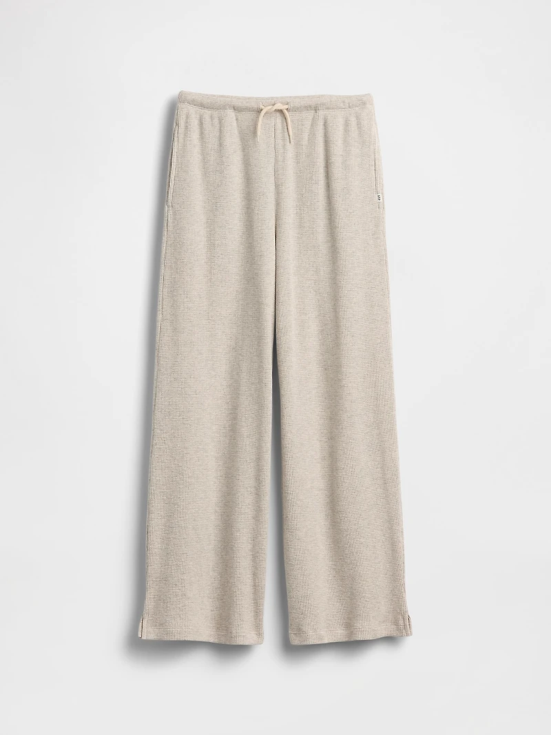 Kids Waffle Relaxed Easy Wide-Leg Pants