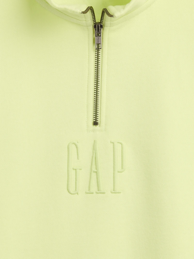 Heavyweight Oversized Logo Quarter-Zip Pullover