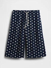 Linen-Blend Relaxed Easy Culotte Pants