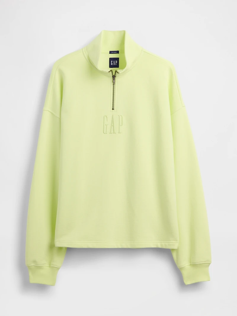 Heavyweight Oversized Logo Quarter-Zip Pullover