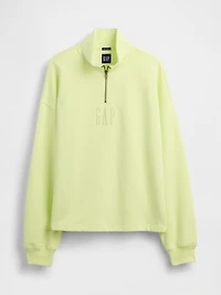Heavyweight Oversized Logo Quarter-Zip Pullover