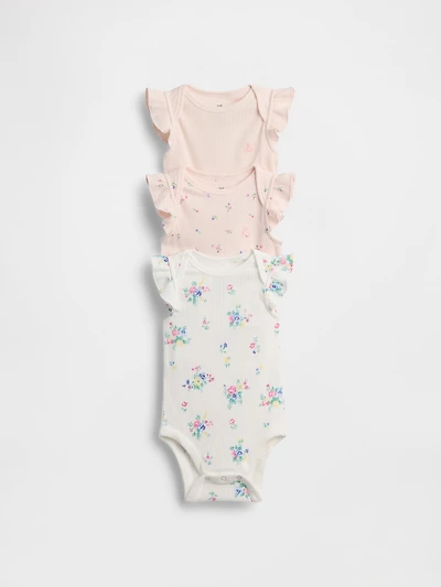 Baby First Favorites TinyRib Ruffle Bodysuit (3-Pack)