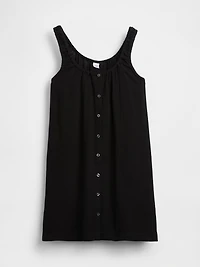 Scoop Neck Button-Front Mini Dress
