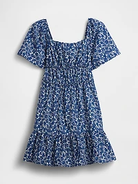 Poplin Flutter-Sleeve Mini Dress