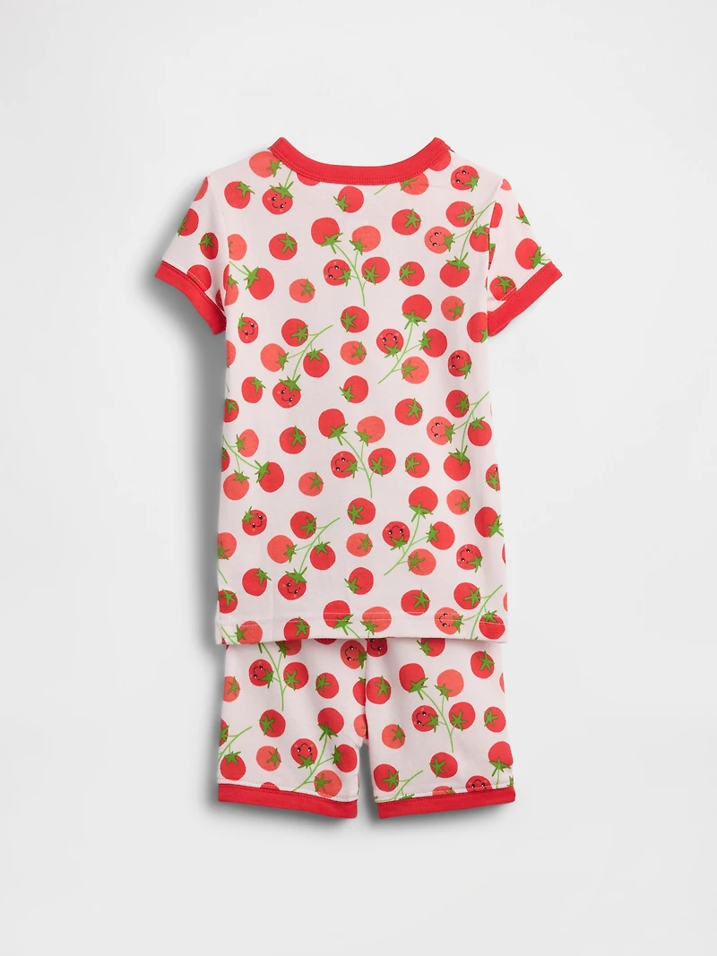Baby & Toddler Organic Brushed Cotton Tomato PJ Shorts Set