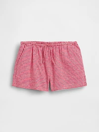 Kids Linen-Cotton Gingham Easy Shorts