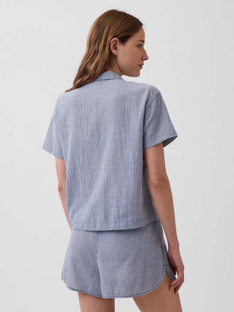 Crinkle Gauze Oversized PJ Shirt