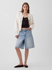 CashSoft Oversized Shaker-Stitch Cardigan