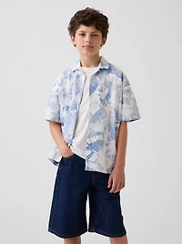 Kids Floral Textured Relaxed Vacay Shirt