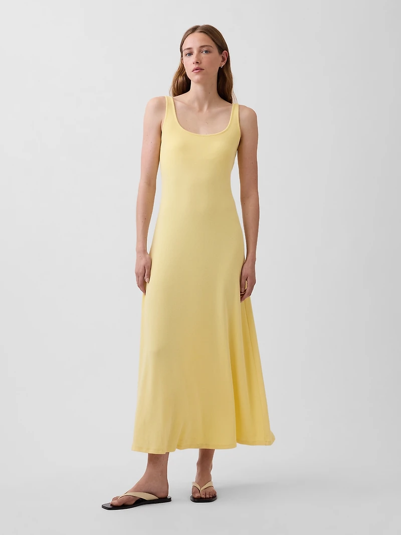 Modern Rib Square-Neck Maxi Dress