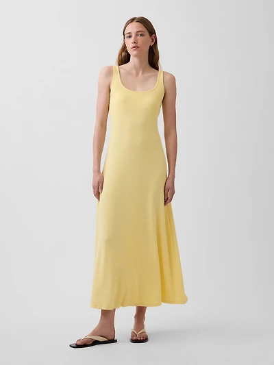 Modern Rib Square-Neck Maxi Dress