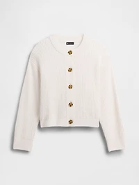 CashSoft Oversized Shaker-Stitch Cardigan