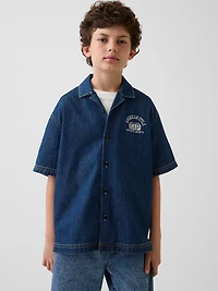 Kids Denim Relaxed New York Logo Shirt